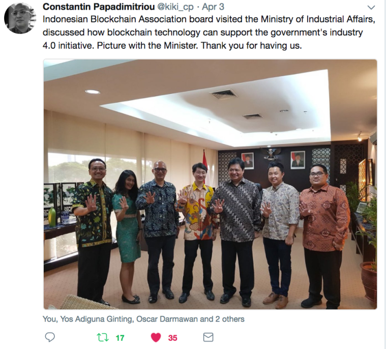 Pundi X visit Indonesian government